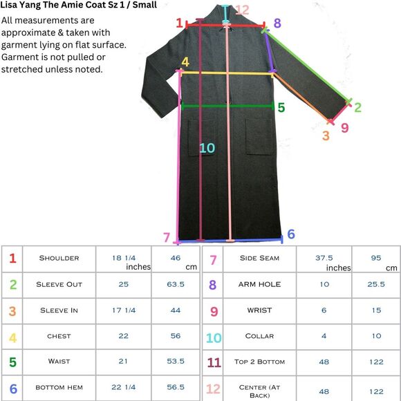 Lisa Yang The Amie Cashmere Coat Jacket Sweater Cardigan Sz 1 S-M Olive Coatigan - Picture 5 of 16